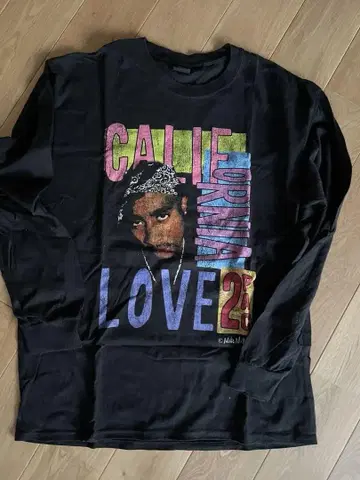 캘리포니아 러브 그래픽 2PAC 티셔츠 L 사이즈