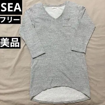 SEA 맨투맨 V넥 포켓 원피스 새상품급 프리 일본제