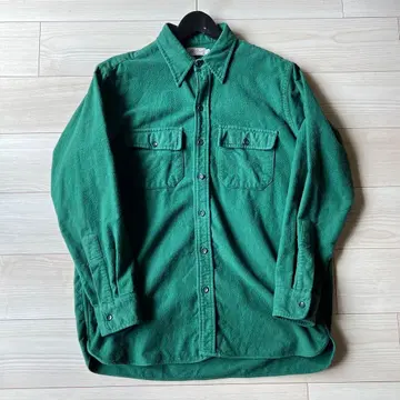 L.L.BEAN 샤모어 셔츠 그린 USA제 70's 필기체 택