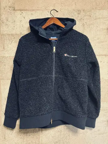 미사용품 Champion 더블 지퍼 후드티 L 사이즈 네이비