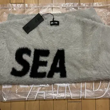 wind and sea Shaggy Knit Sweater L gray