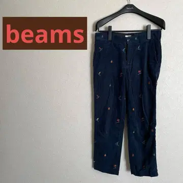 BEAMS S 코듀로이 팬츠 스키 패턴 가을/겨울 스포츠