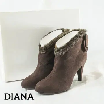 미사용 새상품 DIANA 다이애나 퍼 리본 숏부츠 24.5