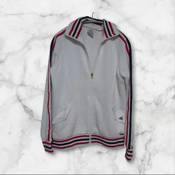 adidas 화이트 트랙 자켓 더블 지퍼 화이트
