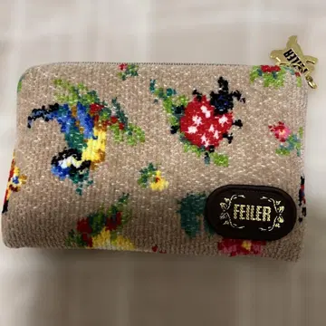 FEILER 꽃무늬 파우치 베이지