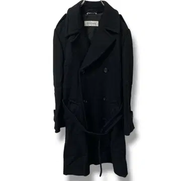 SPORTMAX 블랙 더블 브레스트 롱 코트 벨트 포함