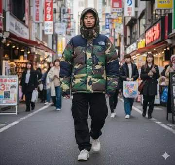 THE NORTH FACE 카모플라쥬 다운 자켓