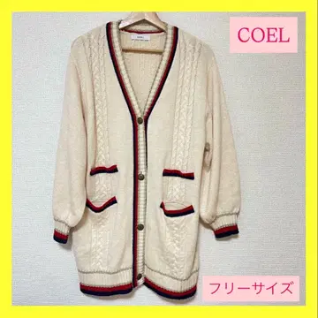 새상품급 COEL 코엘 트리밍 케이블 니트 가디건