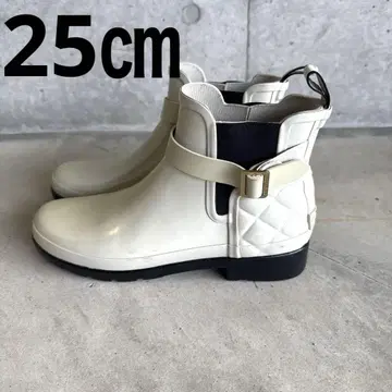 HUNTER 블랙 사이드 고어 레인 신발 사이즈 US 7 25cm