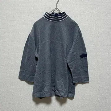 파파스 하이넥 티셔츠 일본제 코튼 100% 블루