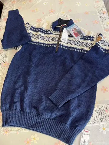 데일 오브 노르웨이 코르티나 하프 지퍼 스웨터 M 네이비