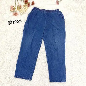 s.1426 데님 이지 팬츠 허리밴딩 코튼 100% 블루