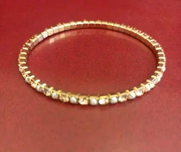 크리스탈 골드 펄 팔찌