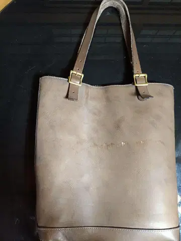 vasco 브라운 가죽 토트백