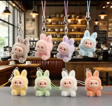 LABUBU 라브부 봉제 인형 키링 8개 세트