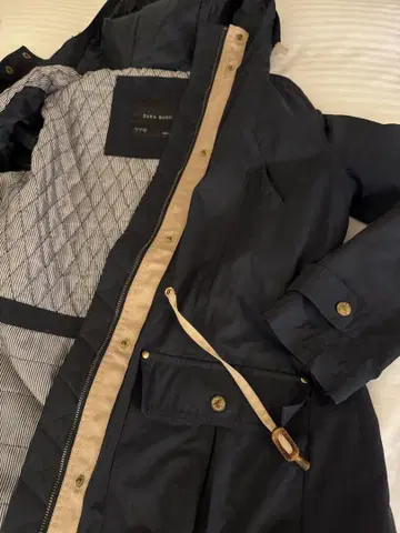 ZARA BASIC 럭셔리 후드 부착 자켓 L 네이비 가을 옷 아우터