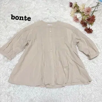 s.1335 [본테] 7부 소매 셔츠 블라우스 노카라 심플 M~L