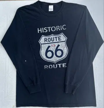 히스토릭 루트 66 블랙 긴팔 티셔츠