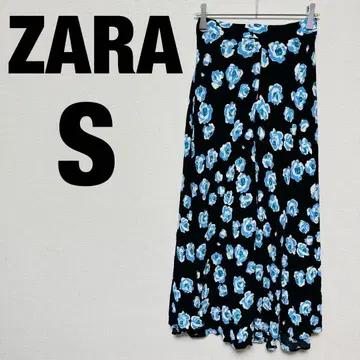 ZARA 자라 꽃무늬 플레어 스커트 롱 기장 S 올 패턴