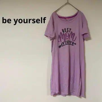 be yourself 반팔 티셔츠 핑크 귀여운 원피스