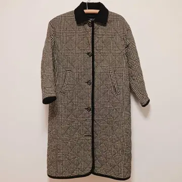 라벤햄 LAVENHAM 퀼팅 체크 무늬 롱 코트