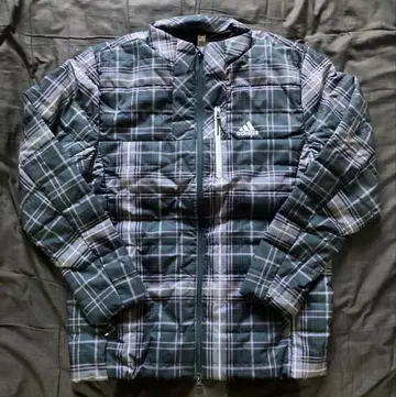 새상품 adidas 아디다스 골프 자켓 블루종 타탄 체크 M