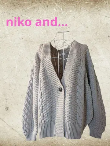 [ niko and ] 미들 기장 케이블 빅 가디건