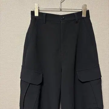 페이지 보이 카고 팬츠 (M~L 상당) 블랙 하이웨스트 루즈핏 레그