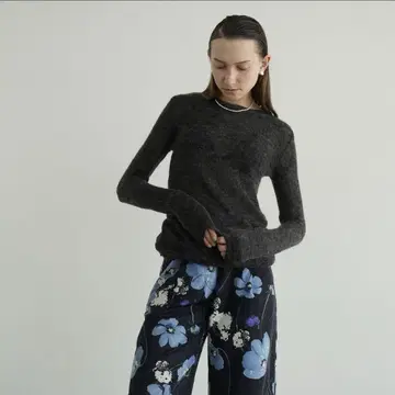 CLANE GRADATION SLEEVE MOHAIR KNIT TOPS
