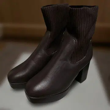 다크 브라운 숏부츠 힐 8cm