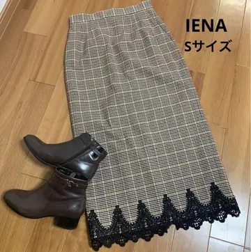 새상품급 IENA 체크 무늬 타이트 스커트