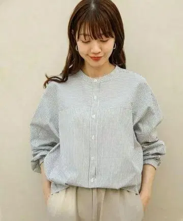 Sonny Label 프론트 턱 밴드 카라 셔츠