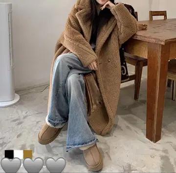 테디베어 롱 코트 브라운