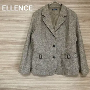 ELLENCE [9/M] 테일러드 자켓 브라운 울 혼방 트위드