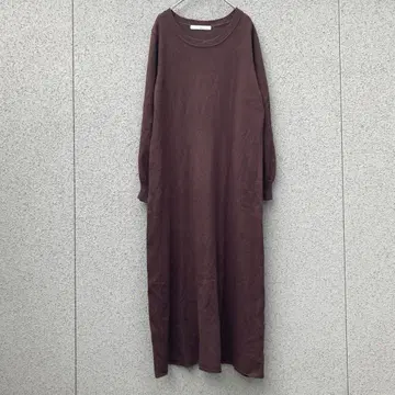 2883 [미스티우먼] F 니트 롱 원피스 긴팔 브라운 얇은 소재