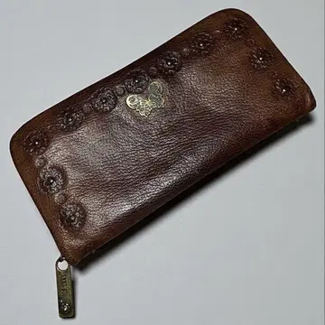 ANNA SUI 버터플라이 천연 가죽 브라운 가죽 장지갑