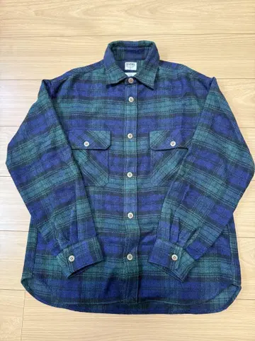 BARNS OUTFITTERS 플란넬 셔츠 M 그린/파랑 체크