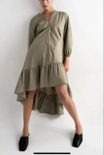 ZARA 자라 롱 원피스 카키