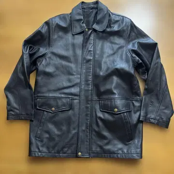 90'S 램 가죽 하프 코트 가죽 자켓 M 블랙