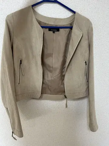 베이지 노카라 자켓