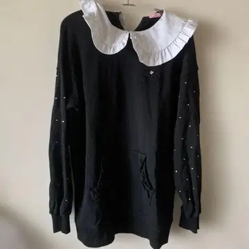 프릴 카라 블랙 원피스