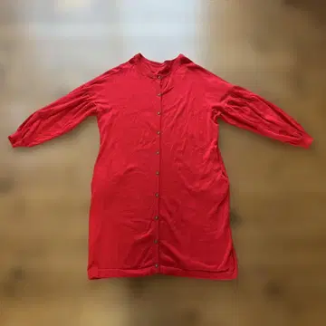 마오메이드 mao made 빨간색 긴팔 버튼 가디건 면 100%
