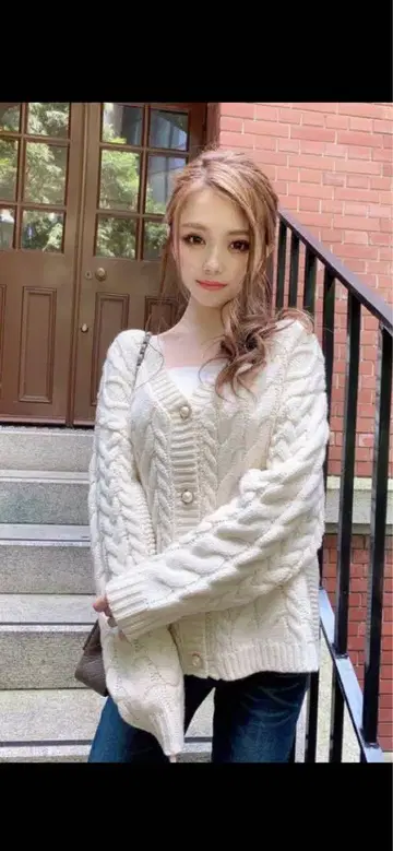 미셸 마카롱 케이블 가디건