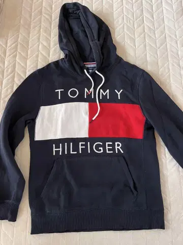 TOMMY HILFIGER 네이비 후드 부착 후드티 L