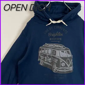 [ OPEN DICH ] 오픈디치 프린트 풀오버 후드티 L