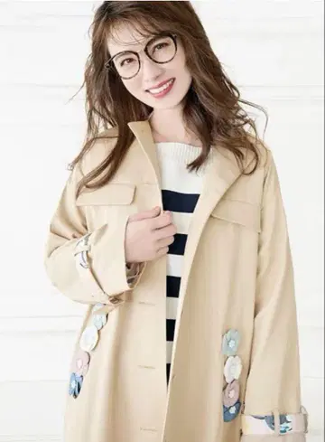 Chesty 플라워 라이너 롱 코트 핑크 1