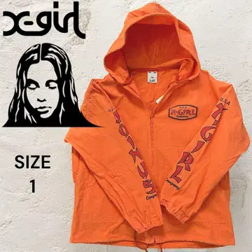 x-girl 후드티 사이즈 1 상의 USA 스트릿 풀 집업 얇은 소재