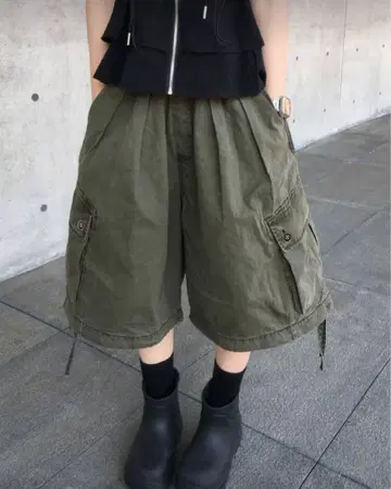 SHEIN 올리브 컬러 카고 숏팬츠 L