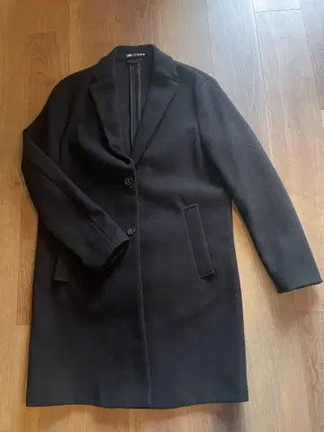 ZARA 블랙 체스터 코트 EU M/42