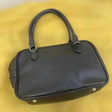 블랙 합성 피혁 핸드백